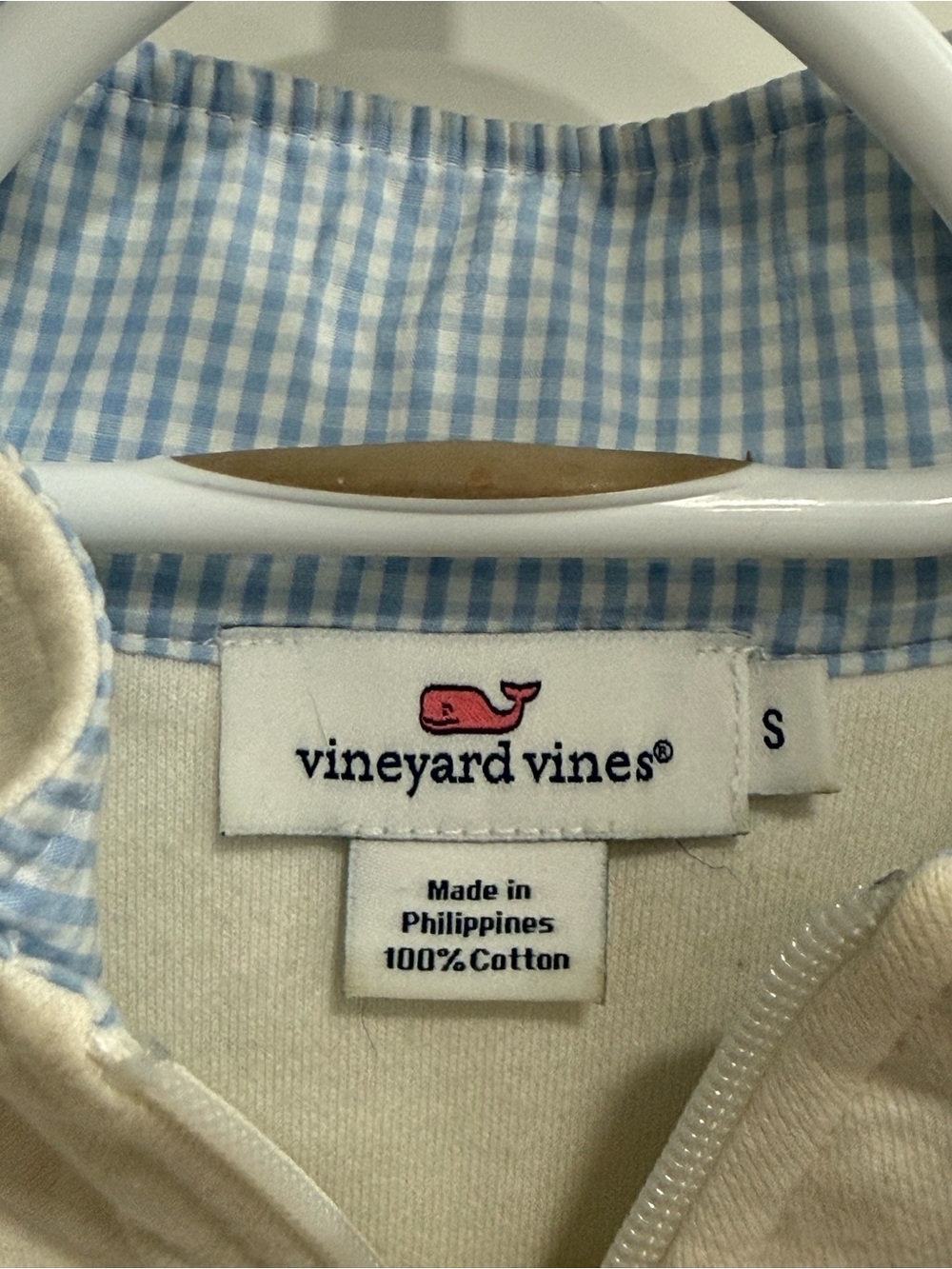 Vineyard Vines Martha’s Vineyard 1/4 Zip Pullover White Blue Women’s Size S - Picture 8 of 8